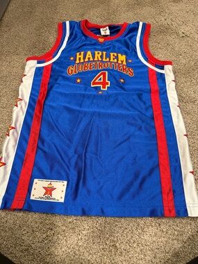 Harlem Globetrotters #4 Blue Basketball Jersey